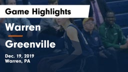 Warren  vs Greenville  Game Highlights - Dec. 19, 2019
