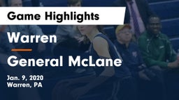 Warren  vs General McLane  Game Highlights - Jan. 9, 2020