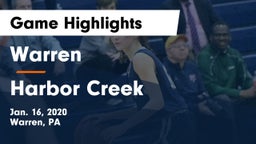 Warren  vs Harbor Creek  Game Highlights - Jan. 16, 2020