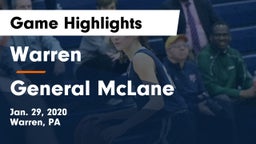 Warren  vs General McLane  Game Highlights - Jan. 29, 2020