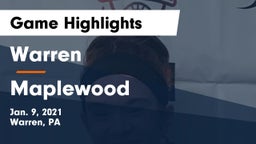 Warren  vs Maplewood  Game Highlights - Jan. 9, 2021