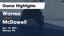 Warren  vs McDowell  Game Highlights - Jan. 14, 2021