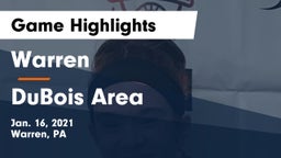 Warren  vs DuBois Area  Game Highlights - Jan. 16, 2021