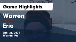 Warren  vs Erie  Game Highlights - Jan. 26, 2021