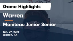 Warren  vs Moniteau Junior Senior  Game Highlights - Jan. 29, 2021