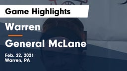 Warren  vs General McLane  Game Highlights - Feb. 22, 2021