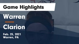 Warren  vs Clarion  Game Highlights - Feb. 25, 2021