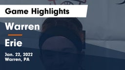 Warren  vs Erie  Game Highlights - Jan. 22, 2022