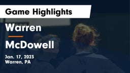 Warren  vs McDowell  Game Highlights - Jan. 17, 2023