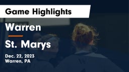 Warren  vs St. Marys  Game Highlights - Dec. 22, 2023