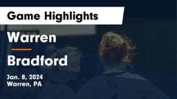 Warren  vs Bradford  Game Highlights - Jan. 8, 2024