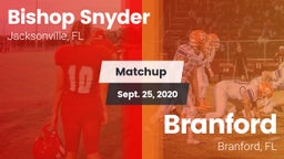 Matchup: Bishop Snyder High vs. Branford  2020