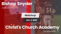 Matchup: Bishop Snyder High vs. Christ's Church Academy 2020