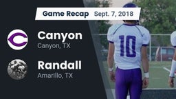 Recap: Canyon  vs. Randall  2018