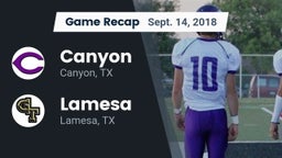 Recap: Canyon  vs. Lamesa  2018