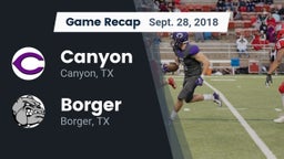 Recap: Canyon  vs. Borger  2018