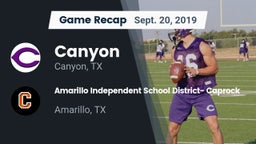 Recap: Canyon  vs. Amarillo Independent School District- Caprock  2019