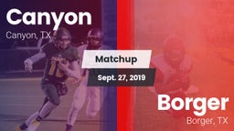 Matchup: Canyon  vs. Borger  2019