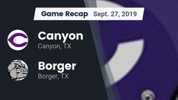 Recap: Canyon  vs. Borger  2019