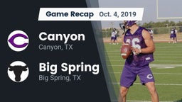 Recap: Canyon  vs. Big Spring  2019