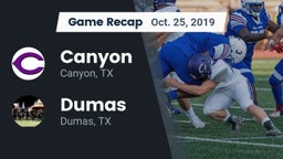 Recap: Canyon  vs. Dumas  2019