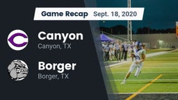 Recap: Canyon  vs. Borger  2020