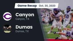 Recap: Canyon  vs. Dumas  2020