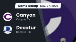 Recap: Canyon  vs. Decatur  2020