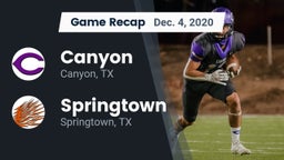 Recap: Canyon  vs. Springtown  2020