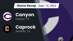 Recap: Canyon  vs. Caprock  2022