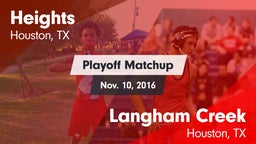 Matchup: Heights  vs. Langham Creek  2016
