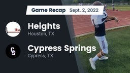 Recap: Heights  vs. Cypress Springs  2022