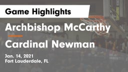Archbishop McCarthy  vs Cardinal Newman   Game Highlights - Jan. 14, 2021