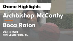 Archbishop McCarthy  vs Boca Raton  Game Highlights - Dec. 4, 2021