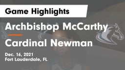 Archbishop McCarthy  vs Cardinal Newman   Game Highlights - Dec. 16, 2021