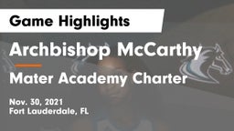 Archbishop McCarthy  vs Mater Academy Charter  Game Highlights - Nov. 30, 2021