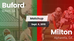 Matchup: Buford  vs. Milton  2019