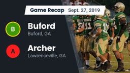 Recap: Buford  vs. Archer  2019