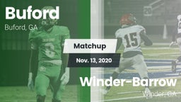 Matchup: Buford  vs. Winder-Barrow  2020