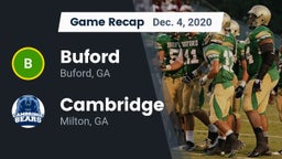 Recap: Buford  vs. Cambridge  2020