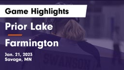 Prior Lake  vs Farmington  Game Highlights - Jan. 21, 2023