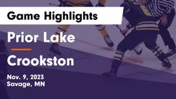 Prior Lake  vs Crookston  Game Highlights - Nov. 9, 2023