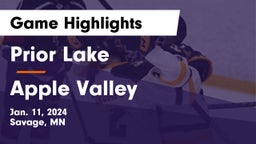 Prior Lake  vs Apple Valley  Game Highlights - Jan. 11, 2024