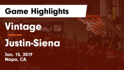 Vintage  vs Justin-Siena  Game Highlights - Jan. 15, 2019
