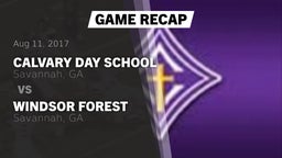 Recap: Calvary Day School vs. Windsor Forest  2017