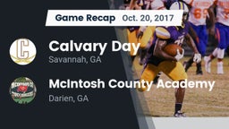 Recap: Calvary Day  vs. McIntosh County Academy  2017