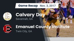 Recap: Calvary Day  vs. Emanuel County Institute  2017