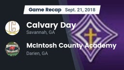 Recap: Calvary Day  vs. McIntosh County Academy  2018