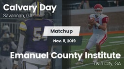 Matchup: Calvary Day vs. Emanuel County Institute  2019