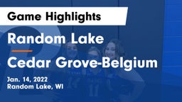 Random Lake  vs Cedar Grove-Belgium  Game Highlights - Jan. 14, 2022
